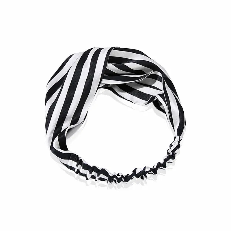 Bandeau en soie rayée 19 momme