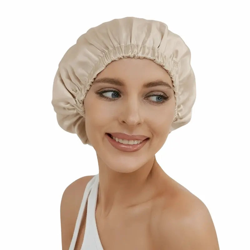Bonnet de nuit en soie double épaisseur 16 momme – Tour de tête ajustable