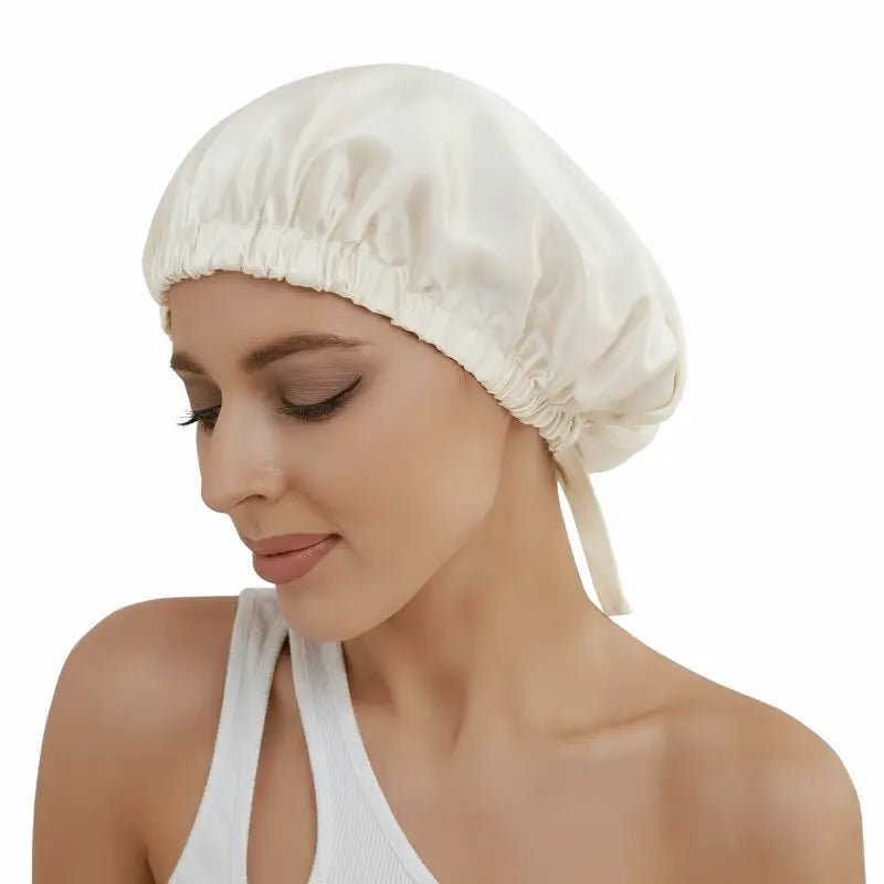 Bonnet de nuit en soie double épaisseur 16 momme – Tour de tête ajustable