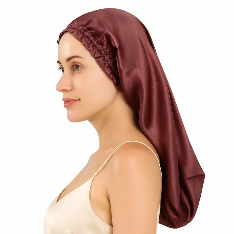 Bonnet long en soie pour cheveux longs
