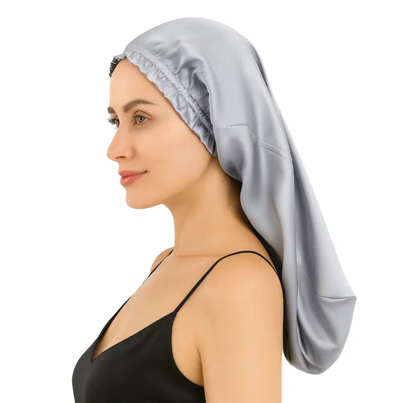 Bonnet long en soie pour cheveux longs