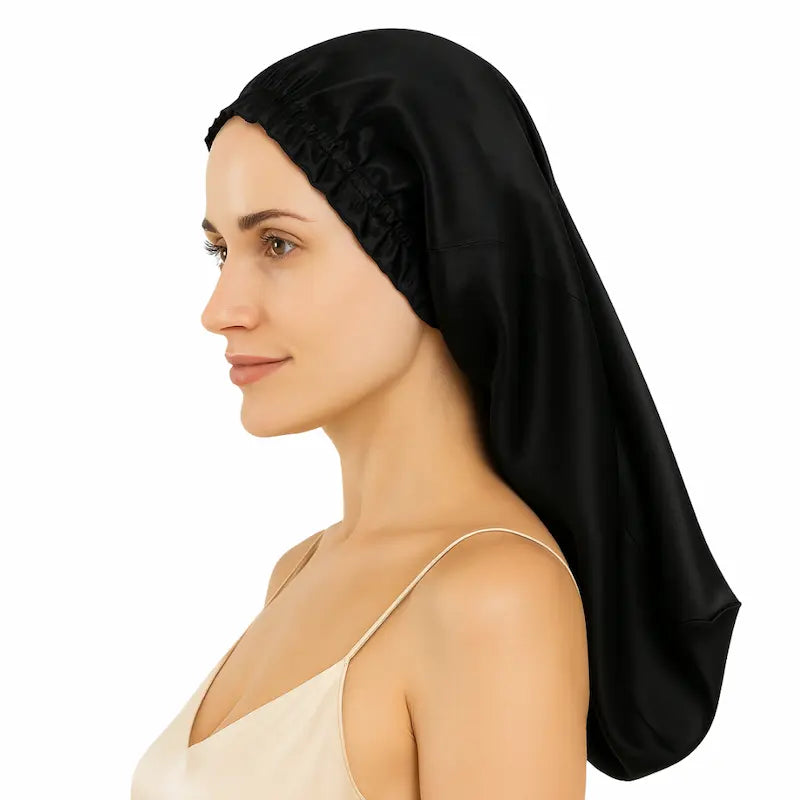 Bonnet long en soie pour cheveux longs