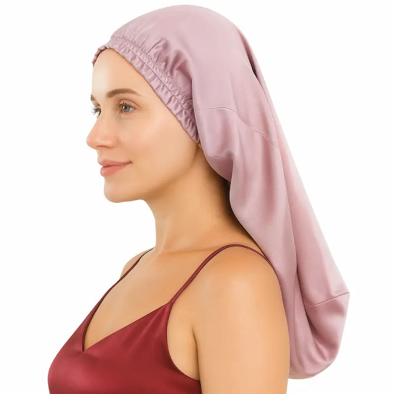Bonnet long en soie pour cheveux longs
