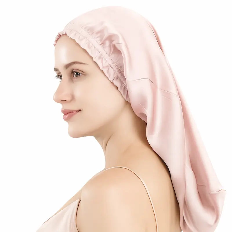 Bonnet long en soie pour cheveux longs