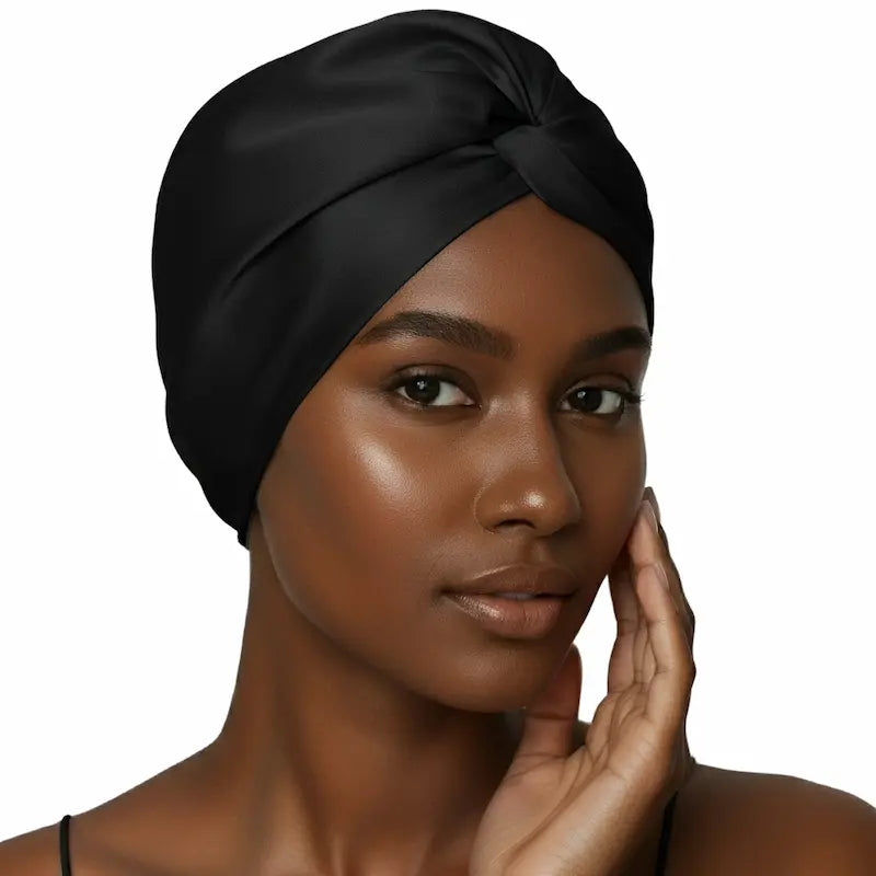 Turban torsade double couche en soie