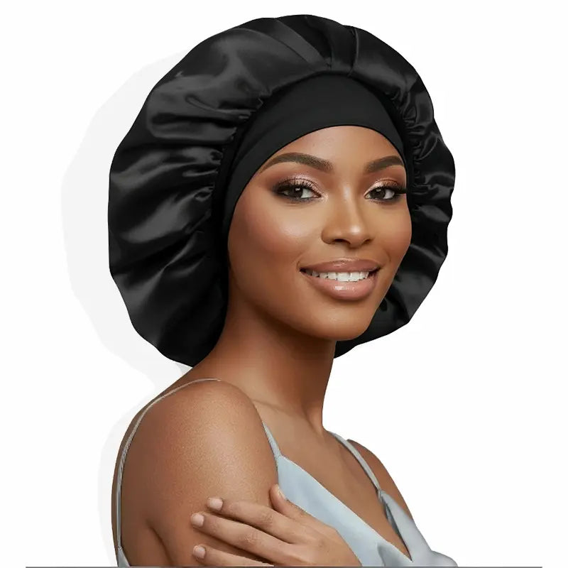 Bonnet en soie double couche – Réglable & doux