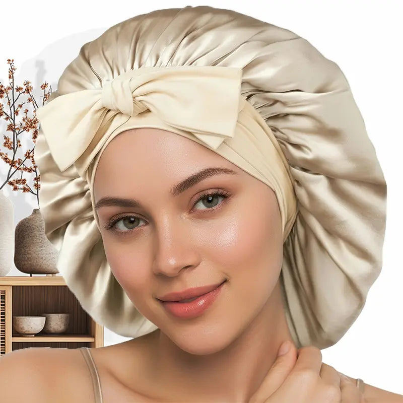 Bonnet de nuit en soie cheveux longs