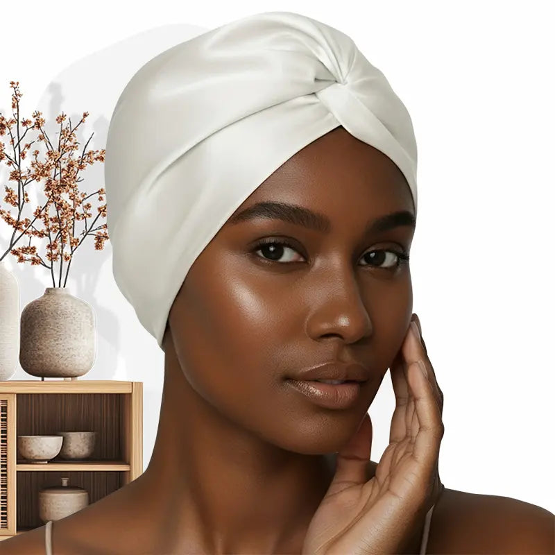 Turban torsade soie double