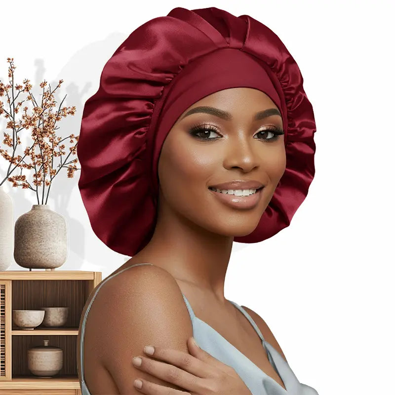 Bonnet en soie double couche – Réglable & doux