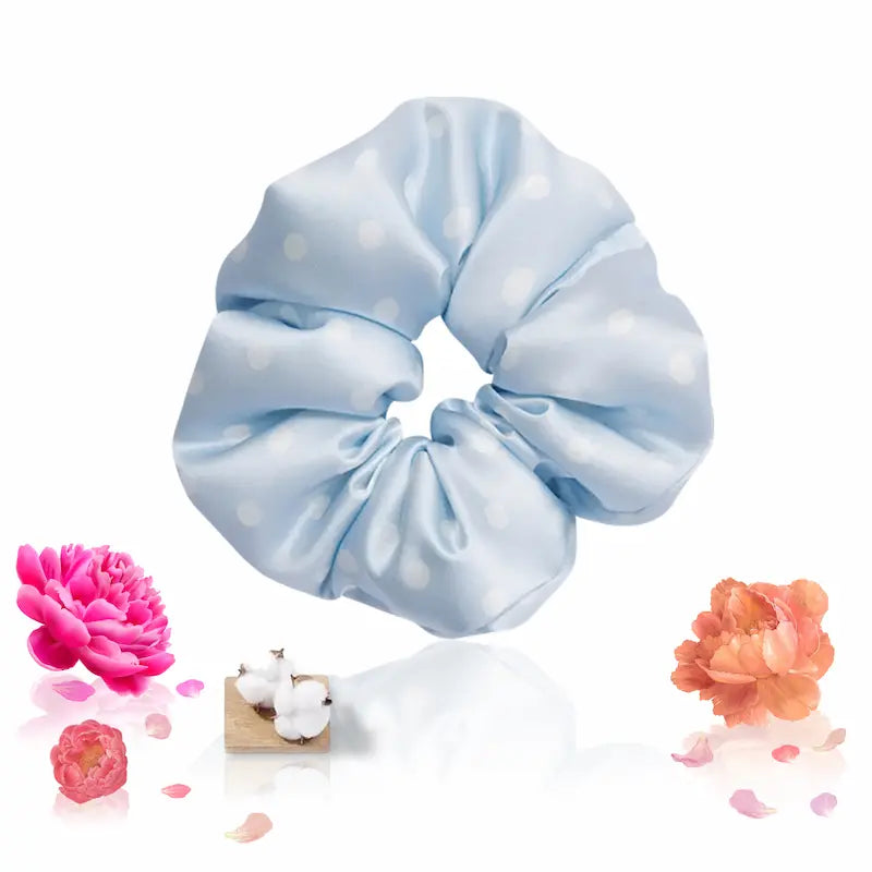 Chouchou en soie pure à pois