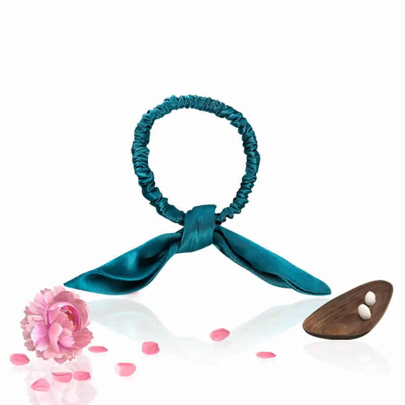 Chouchou nœud oreilles de lapin en soie