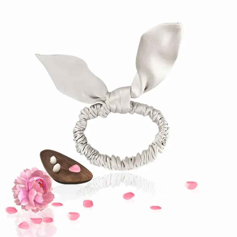 Chouchou nœud oreilles de lapin en soie
