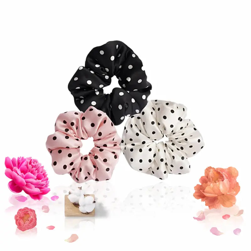 Chouchou en soie pure à pois