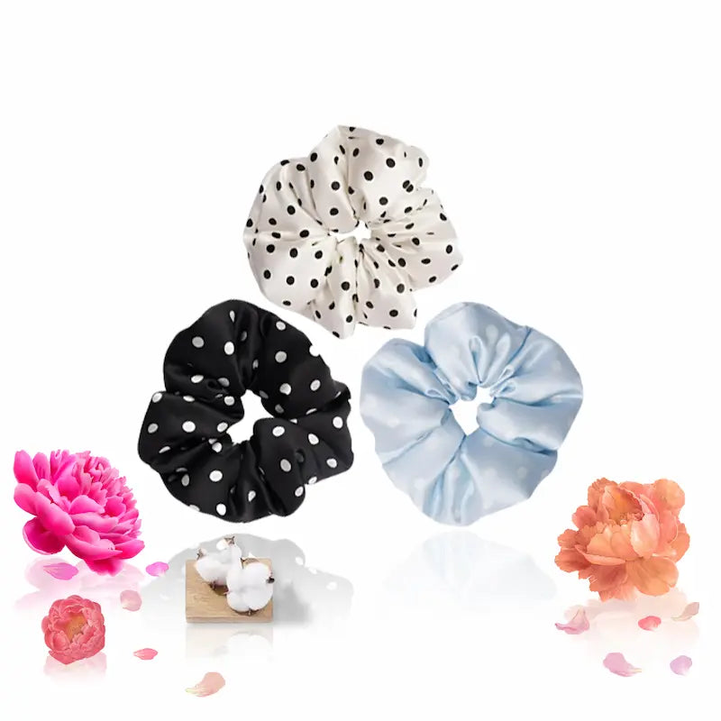 Chouchou en soie pure à pois