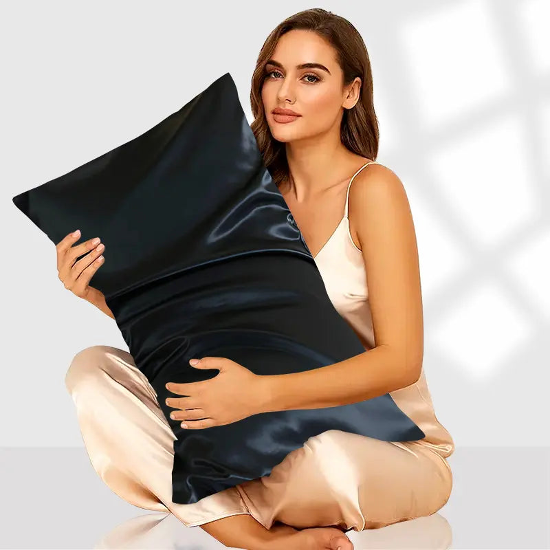 Taie d'oreiller en soie satinée 22 momme