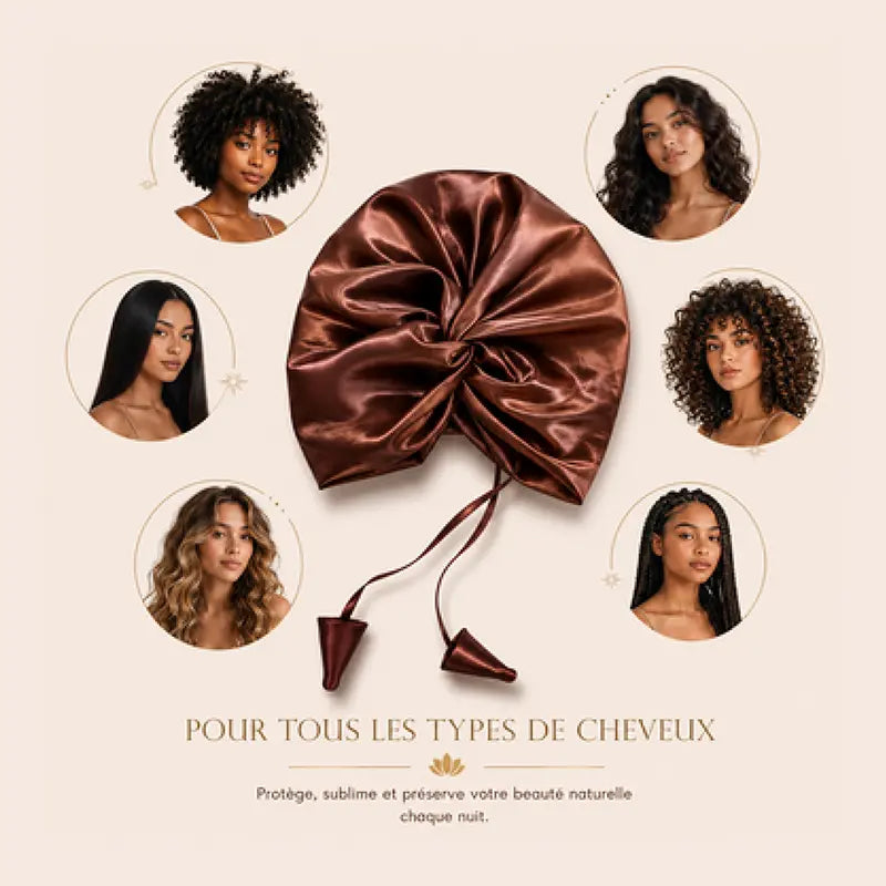 Turban de nuit en soie 19 momme - Réglable
