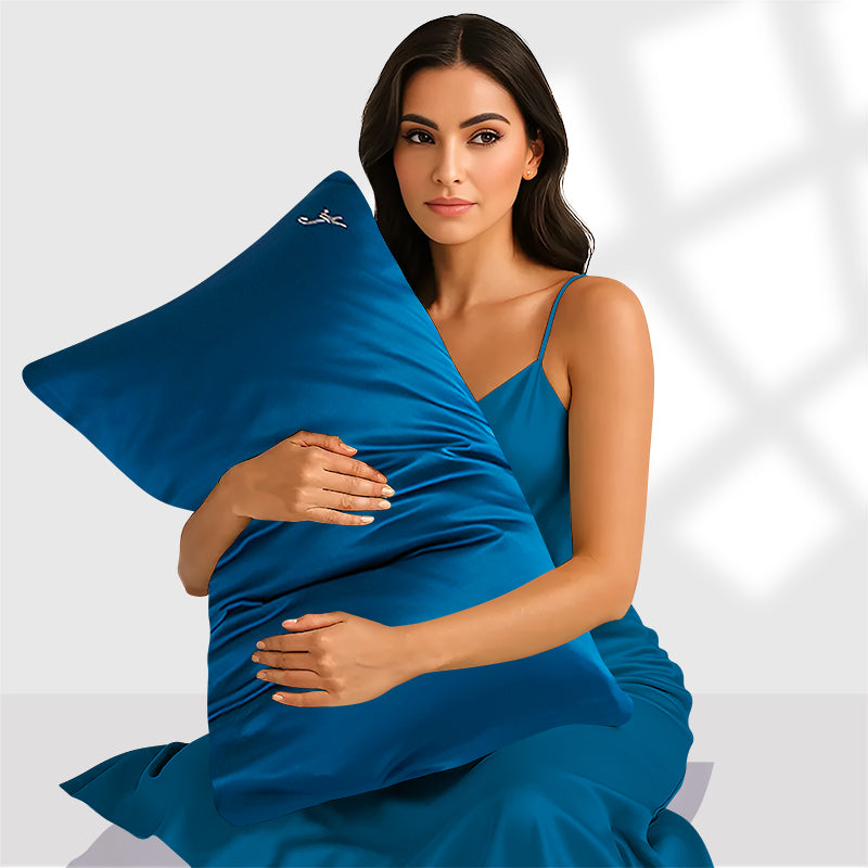 Taie d’oreiller en soie 19 momme – Brodée