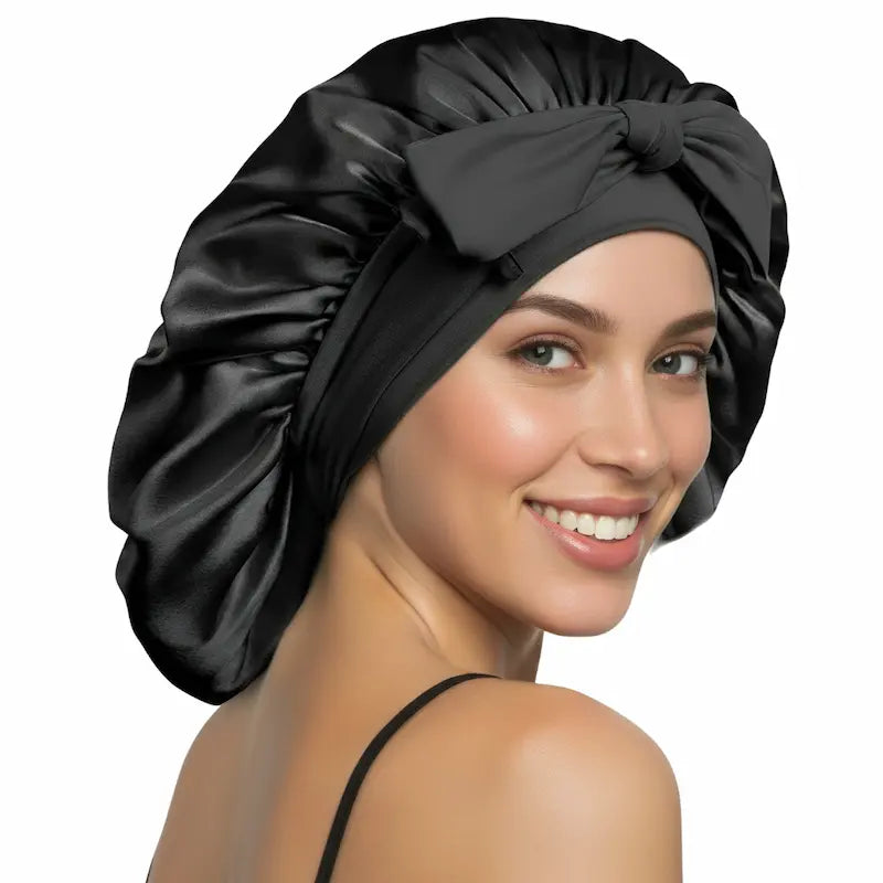 Bonnet de nuit en soie cheveux long