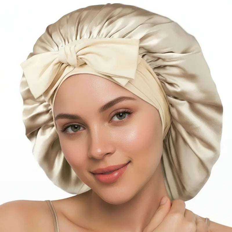 Bonnet de nuit en soie cheveux long