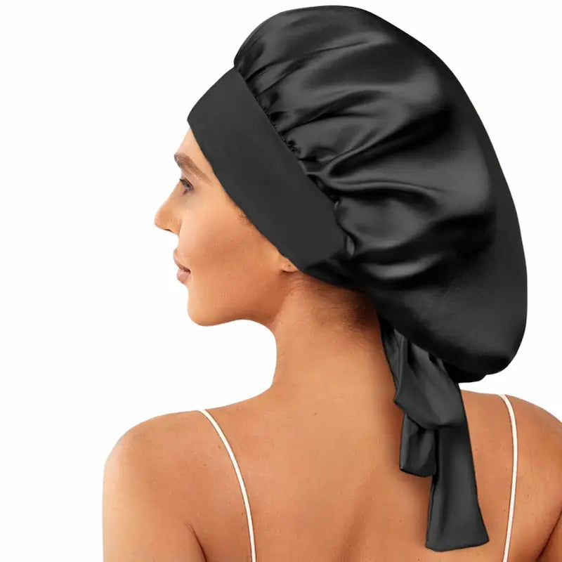 Bonnet de nuit en soie cheveux long