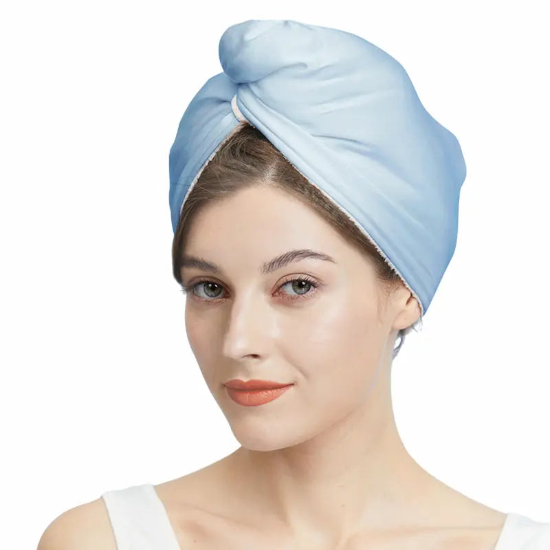 Bonnet en soie bleu libellule