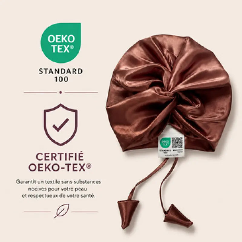 Turban de nuit en soie 19 momme - Réglable