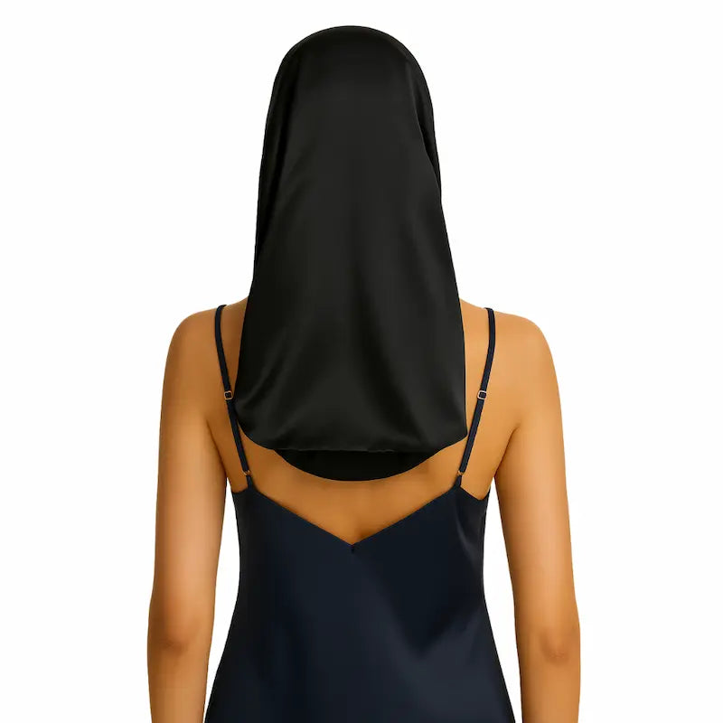 Bonnet de nuit en soie pour cheveux longs