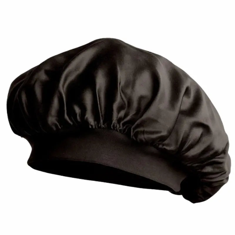 bonnet de nuit en soie élastique noir