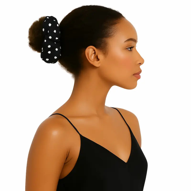 Chouchou en soie pure à pois