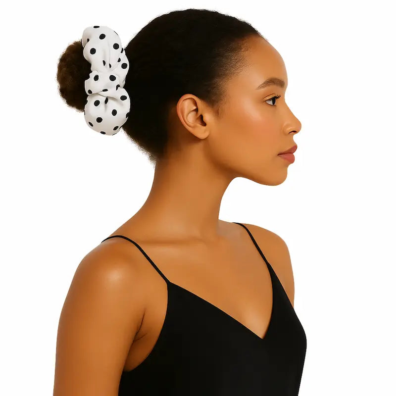 Chouchou en soie pure à pois