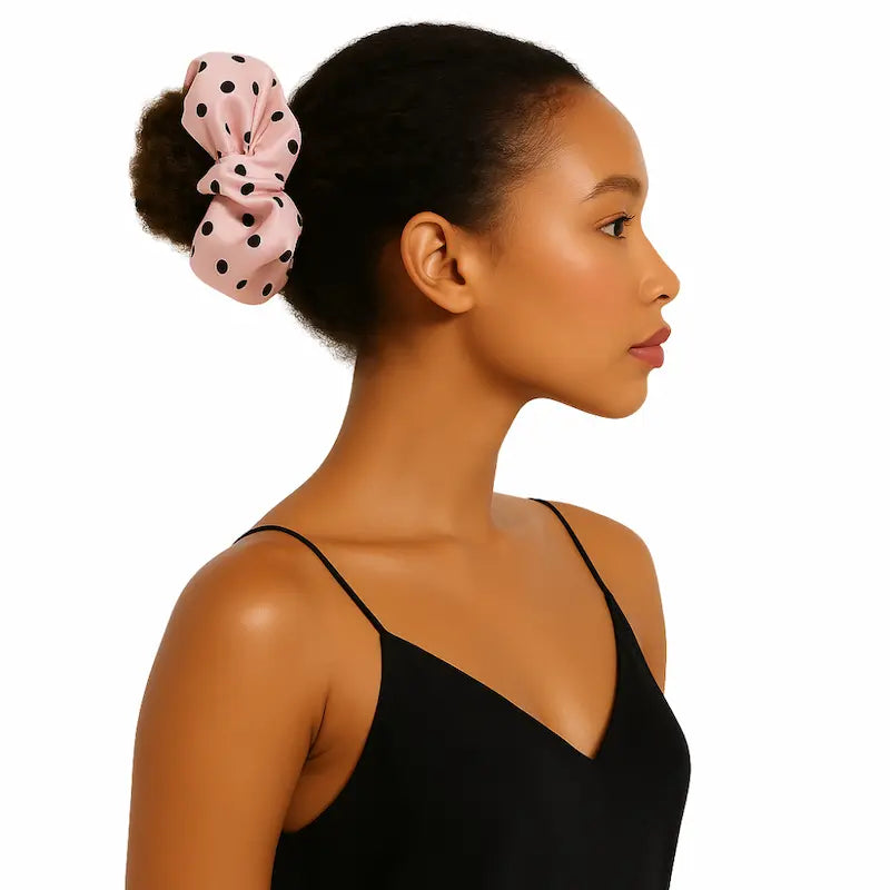 Chouchou en soie pure à pois