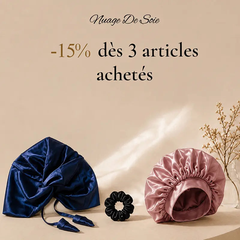 Turban de nuit en soie 19 momme - Réglable