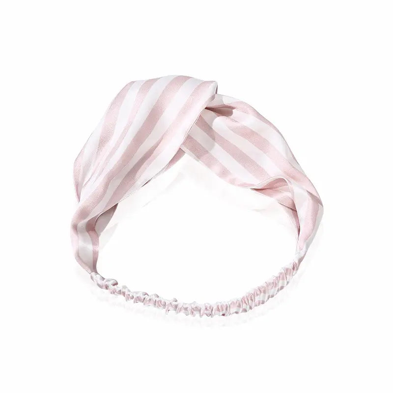 Bandeau en soie rayée 19 momme 