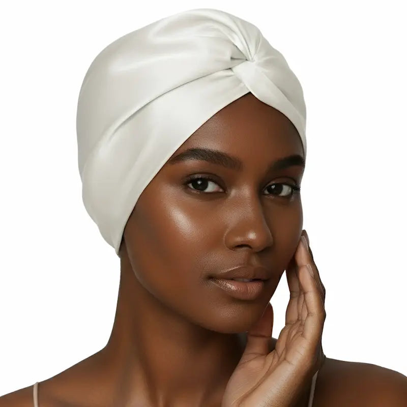 Turban torsade double couche en soie