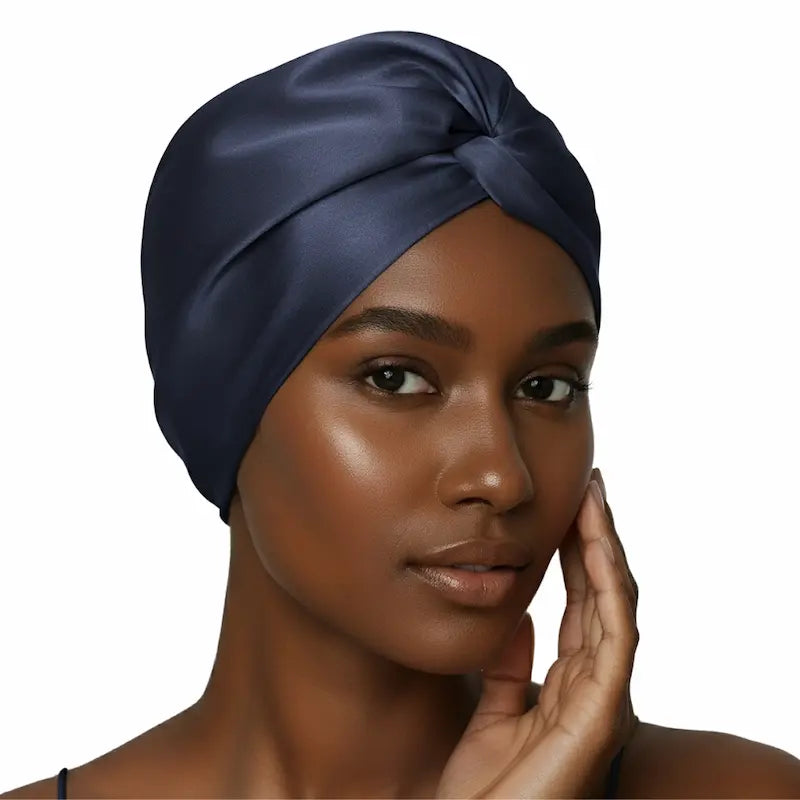 Turban torsade double couche en soie