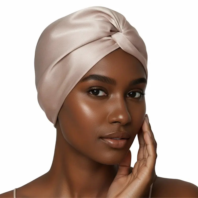 Turban torsade double couche en soie