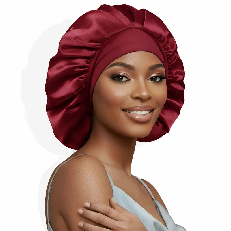 Bonnet en soie double couche – Réglable & doux 