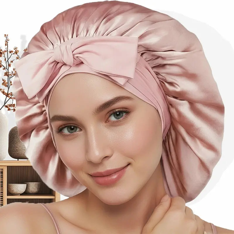 Bonnet de nuit en soie cheveux longs