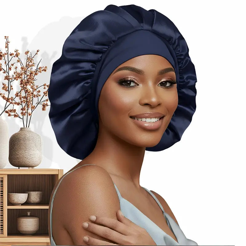 Bonnet en soie double couche – Réglable & doux 