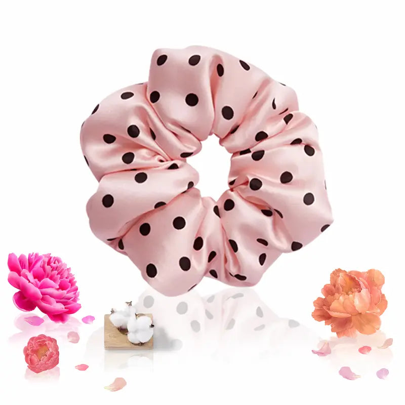 Chouchou en soie pure à pois