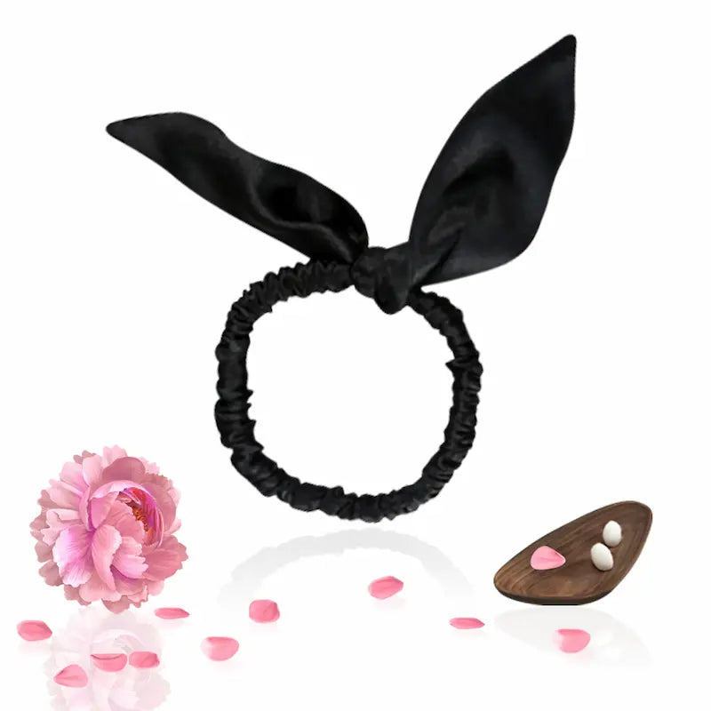 Chouchou nœud oreilles de lapin en soie