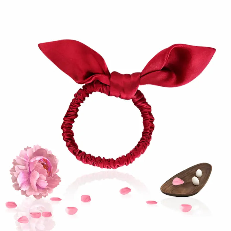 Chouchou nœud oreilles de lapin en soie
