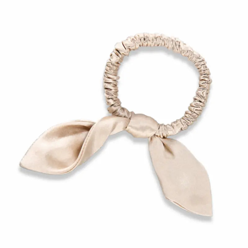 Chouchou noeud oreilles de lapin en soie 16 momme