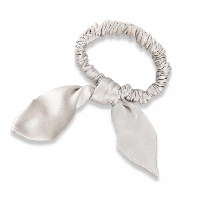 Chouchou noeud oreilles de lapin en soie 16 momme