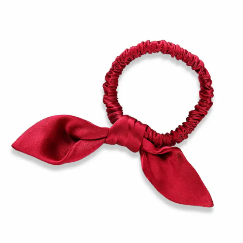 Chouchou noeud oreilles de lapin en soie 16 momme