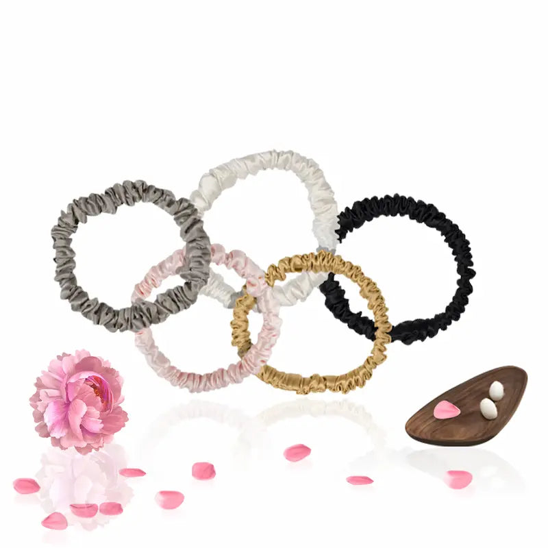 Chouchou fin en soie 19 momme 