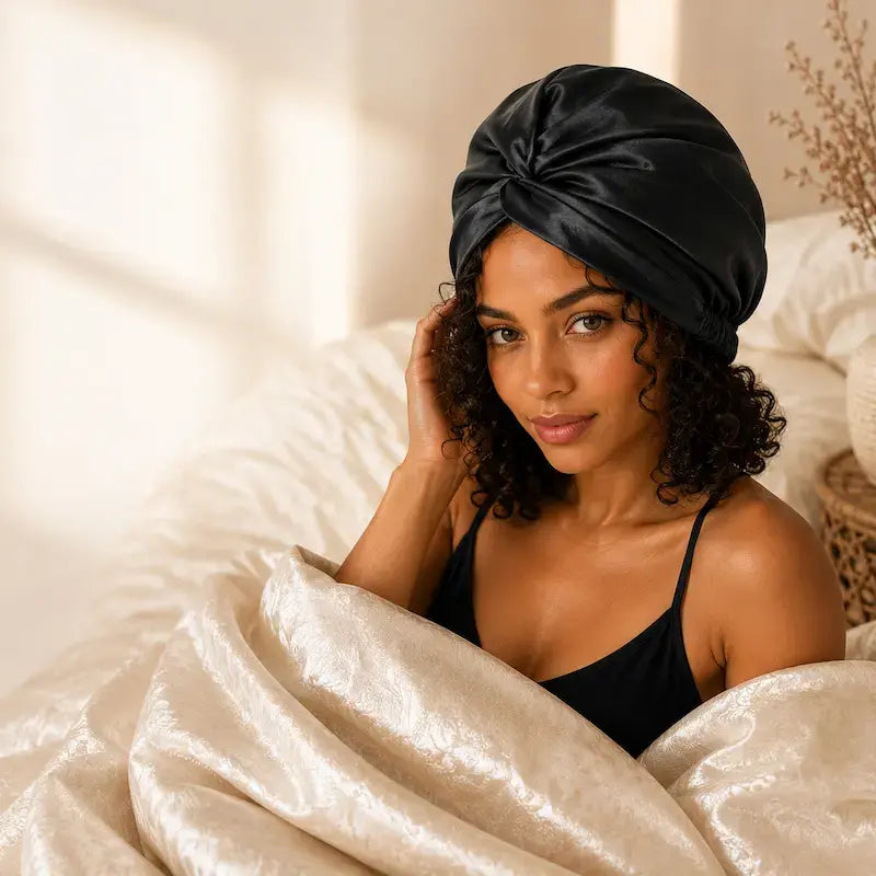 Turban de nuit en soie - Léger & naturel