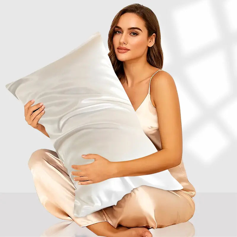 Taie d'oreiller en soie satinée 22 momme