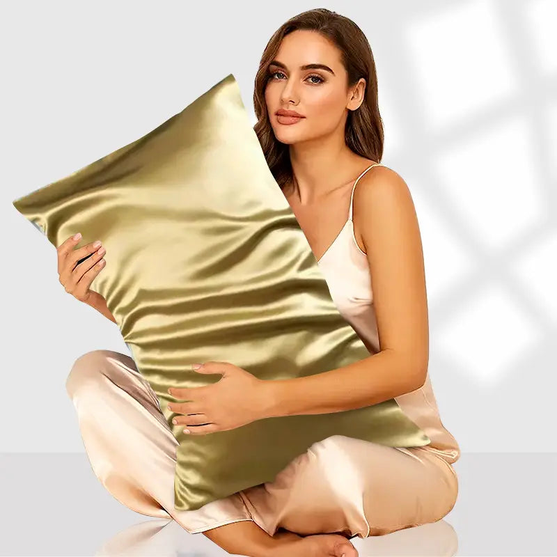 Taie d'oreiller en soie satinée 22 momme