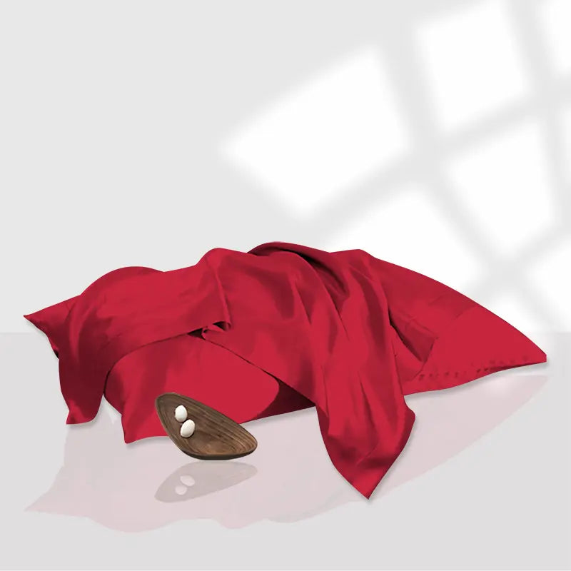 Taie d'oreiller en soie avec bord à volant 19 momme